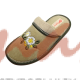 Домашняя обувь женская вельвет оливковый, вышивка "Белый Цветок" 501022
