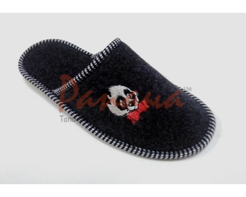  Домашняя обувь женская ворсин, вышивка "Мишка Панда" 502080