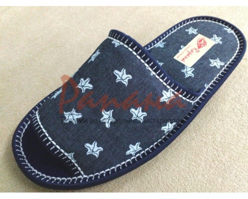 Домашняя обувь женская джинса синяя, рисунок Звезда морская 513120