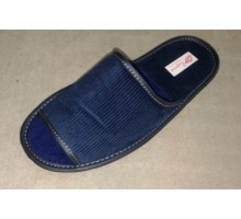 Домашняя обувь мужская вельвет синий 713007