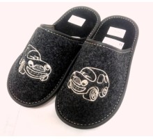  Домашняя обувь детская, ворсин, вышивка "Машинка" 302001
