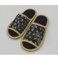 Домашняя обувь детская,  джинса синяя, желтые звезды 313011