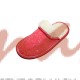  Домашняя обувь женская джинса красная, мех трикотажный 501070
