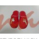 Домашняя обувь женская вельвет красный, вышивка "Олень" 502058