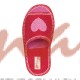  Домашняя обувь женская махра красная, вышивка "Сердечко" тамбур 513005