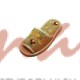 Домашняя обувь женская джинса бежевая с рисунком, вышивка "Летний мотив" 513044