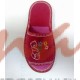 Домашняя обувь женская махра красная, вышивка "Мишка с букетом" 513059