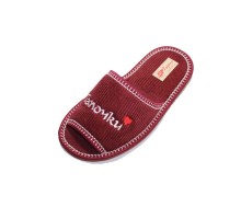  Домашняя обувь женская вельвет бордовый, вышивка "Мои любимые тапочки" 513070