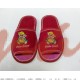 Домашняя обувь женская махра красная, вышивка "Мишка" 513080