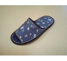Домашняя обувь женская хлопок синий, рисунок "Стрекоза" 513144
