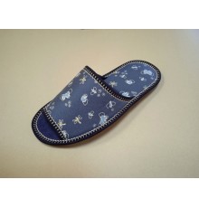 Домашняя обувь женская хлопок синий, рисунок "Стрекоза" 513144