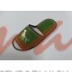 Домашняя обувь женская махра зеленая, вышивка "Птичка" 513155