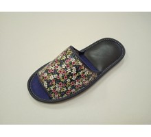 Домашняя обувь женская кожа натуральная комбинированная с принтом 513168-5 цветы разные