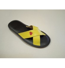 Домашняя обувь женская кожа натуральная, цвет желтый 515001