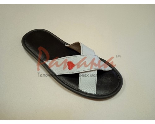 Домашняя обувь женская натуральная кожа, цвет серый 515001