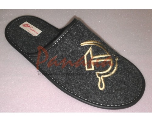 Домашняя обувь мужская ворсин, вышивка "Серп Молот" 704017