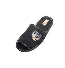 Домашняя обувь мужская канвас черный, вышивка "Герб стрелы" 713078