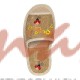 Домашняя обувь женская джинса бежевая с рисунком, вышивка "Летний мотив" 513044