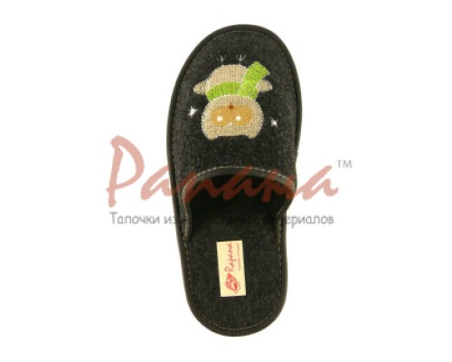  Домашняя обувь женская ворсин, вышивка "Сова" 502002