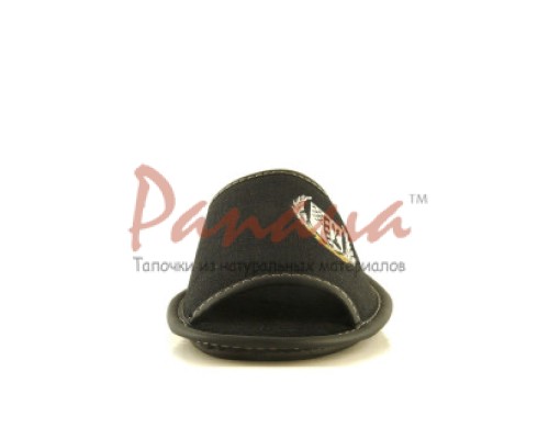 Домашняя обувь мужская канвас черный, вышивка"Герб стрелы" 713078