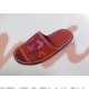 Домашняя обувь женская вельвет бордовый, вышивка "Бабочки" 513162