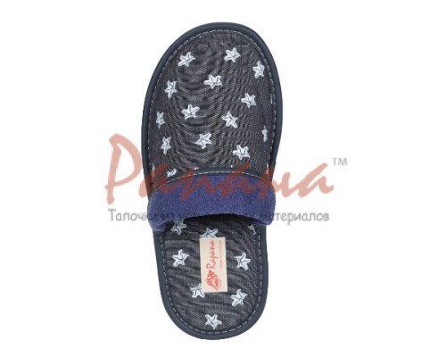  Домашняя обувь женская джинса синяя, рисунок Звезда морская 501075