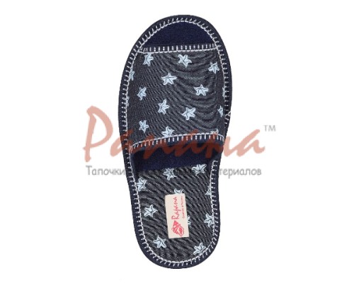 Домашняя обувь женская джинса синяя, рисунок Звезда морская 513120